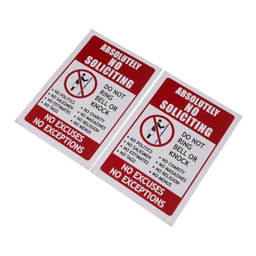 HEALEEP 2Stücke No Soliciting Aufkleber Wetterfeste Haustürschilder zur Abwehr Unerwünschter Selbstklebend Material HEALEEP 2Stücke No Soliciting Aufkleber Wetterfeste Haustürschilder zur Abwehr Unerwünschter Selbstklebend Material von HEALEEP