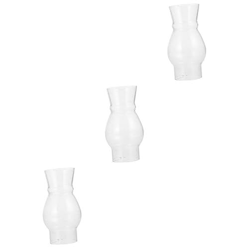 HEALEEP 3 Stück Klarer Glaslampenschirm für Vintage Öllampe Hochtemperaturbeständig Winddicht Installieren Geeignet für Kerosinlampen von HEALEEP