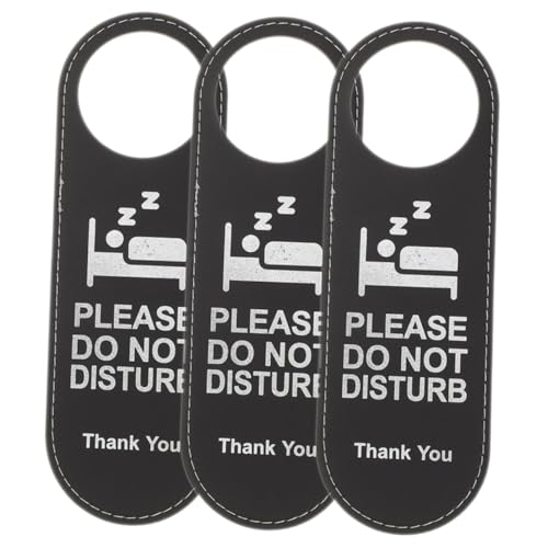 HEALEEP 3 Stück Teiliges Leder Türschild Hotel Türhänger Doppelseitig Ruhig Zimmer Reinigen Hinweis Schild für Hotelservice Langlebig Unzerreißbar mit Nahtkante von HEALEEP