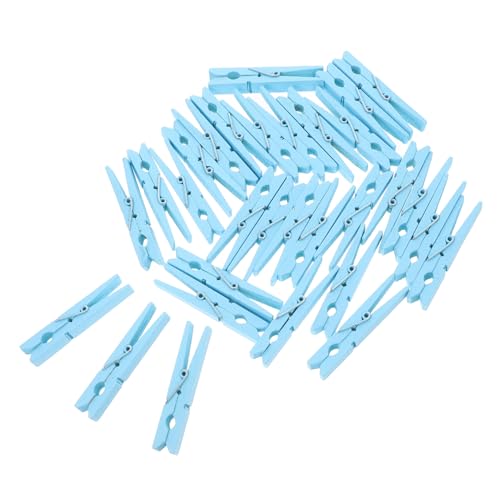HEALEEP 30 Stück Holz Wäscheklammern in Himmelblau Leichte und Praktische Klammern für Kleidung zum Halten von Decken und Handtüchern aus Holz von HEALEEP