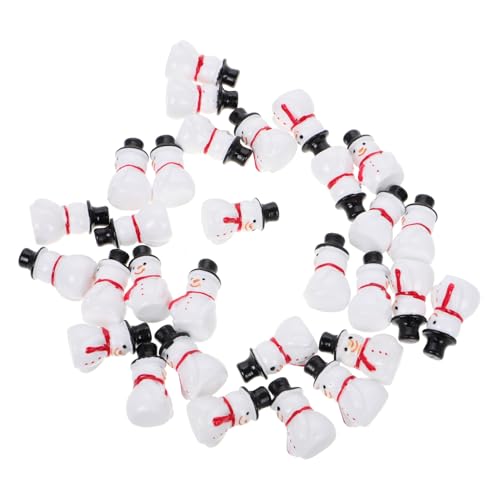 HEALEEP 30 Stück Miniatur Schneemann Figuren Weihnachtsdeko aus Stabilem Harz für Tisch Garten und Winterlandschaften für DIY Projekte und von HEALEEP