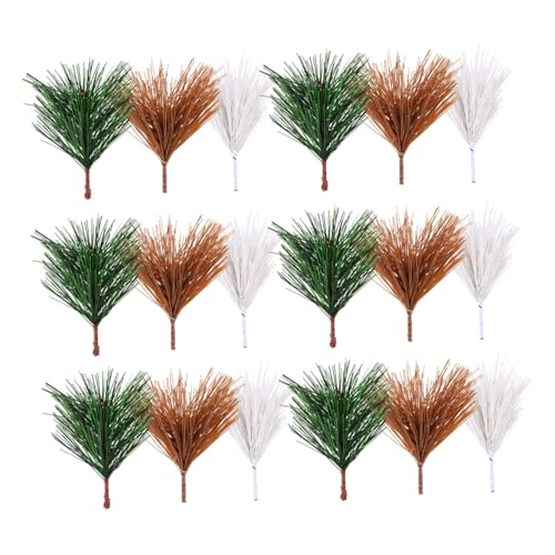 HEALEEP 30 Stück Teiliges Künstliche Tannennadeln in Weiß Braun Grün Realistische PVC Dekoration für DIY Weihnachtskränze Foto Requisiten Party und Hochzeitsdeko Langlebig und Vielseitig von HEALEEP