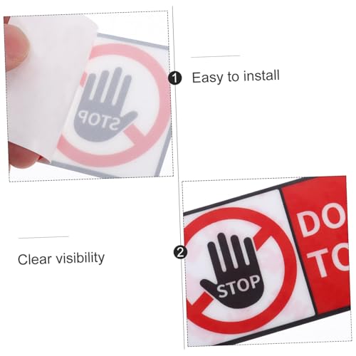 HEALEEP 4 Blatt Bitte nicht Berühren Aufkleber Teilig Selbstklebend Warnschild Sticker für Glaswände Werkzeugkästen Sicherheitswarnung Reflektierende Etiketten für Baustellen und von HEALEEP
