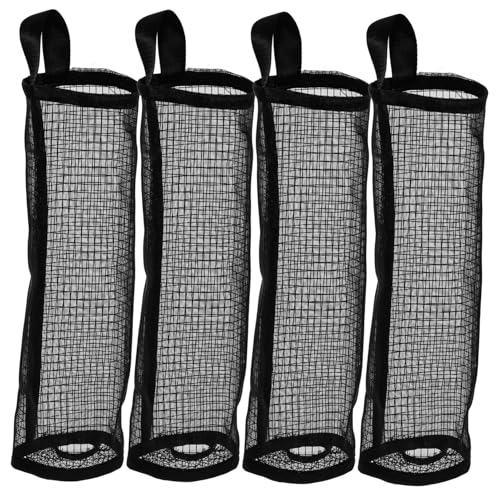 HEALEEP 4 Stück Aufbewahrungstaschen für Küchenmüllbeutel Wandhalter für Praktische Entnahme und Aufbewahrung Reusable Bag Dispenser für Einkaufstaschen Schwarz von HEALEEP
