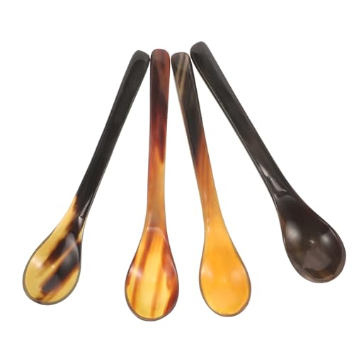 HEALEEP 4 Stück Honiglöffel aus Natürlichem Ochsenhorn Wiederverwendbare Kaffeelöffel Rührlöffel Eislöffel für Desserts und Kaffee mit Langem Griff Elegant und Praktisch HEALEEP 4 Stück Honiglöffel aus Natürlichem Ochsenhorn Wiederverwendbare Kaffeelöffel Rührlöffel Eislöffel für Desserts und Kaffee mit Langem Griff Elegant und Praktisch von HEALEEP