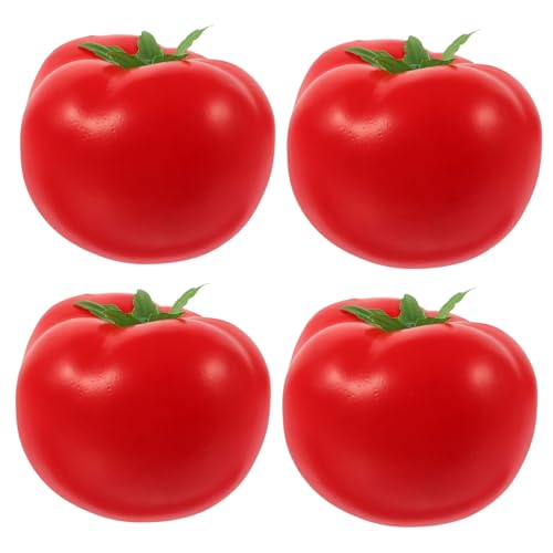 HEALEEP 4 Stück Teiliges Künstliches Schaumstoff Tomatenmodell Realistisch Lebensechte Dekoration für Küche Wohnzimmer Schaufenster und Fotorequisiten von HEALEEP