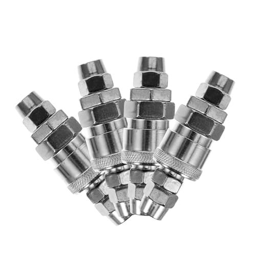 HEALEEP 4 Stück Teiliges Metall Schnellkupplungs Druckluft Anschlussstück C Ausführung für Luftkompressor Schlauch Verbindungsstück Robust Kompatibel Langlebig von HEALEEP