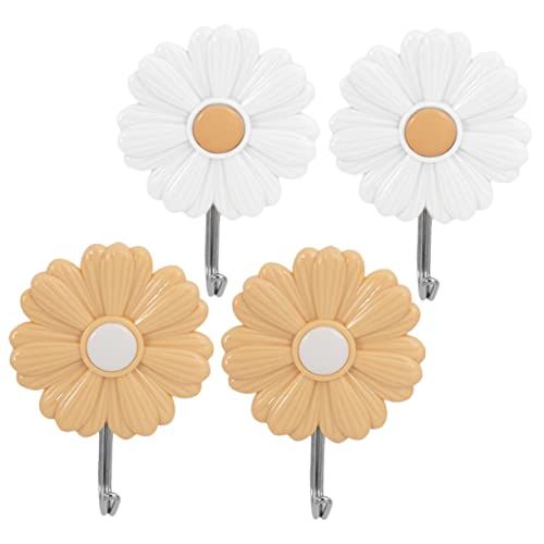 HEALEEP 4 Stück Wandhaken im Design Selbstklebende Dekohaken für Zuhause für Schmuck Kabel und Schlüssel Starke Haftung kein Bohren Nötig Zufällige Farbe von HEALEEP
