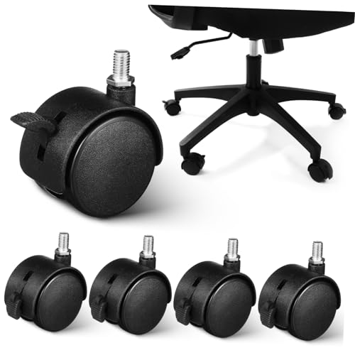 HEALEEP 5 Stück Möbelrollen mit Bremse Gewinde für Sofas Stühle und Möbel Drehbare Stabile Ersatzräder für Hartholzböden und Vielseitige Anwendungen HEALEEP 5 Stück Möbelrollen mit Bremse Gewinde für Sofas Stühle und Möbel Drehbare Stabile Ersatzräder für Hartholzböden und Vielseitige Anwendungen von HEALEEP