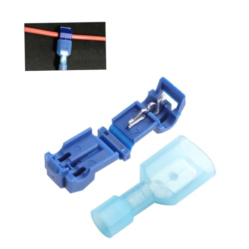HEALEEP 50 Stück Teiliges Schnellverbinder Set Blau für Kabel mit Awg Isolierte Steckverbinder und Quetschverbinder Einfache Installation ohne Abisolieren zum Testen und Abzweigen von von HEALEEP
