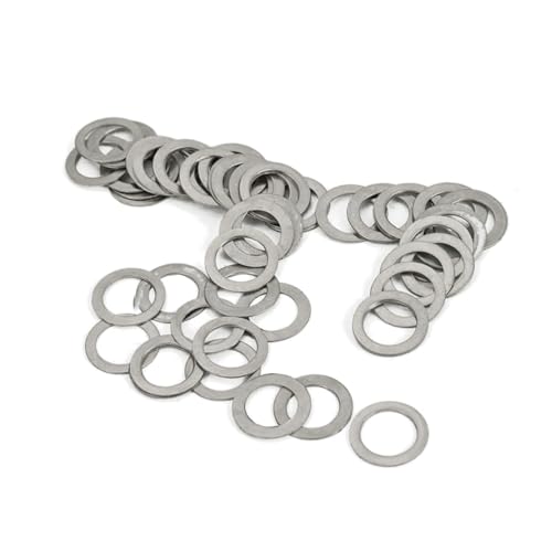 HEALEEP 50 Stück Teiliges Set Flache Edelstahl Unterlegscheiben Silberne Gitarren Waschscheiben Geeignet für Gitarren und Bass Socket Muttern Einfache Montage Ersatzteil für von HEALEEP