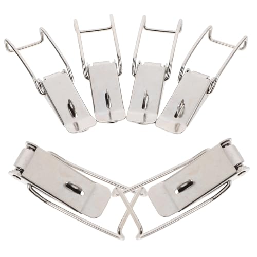 HEALEEP 6 Stück Edelstahl Spannverschluss Teiliges mit Verlängertem Haken und Zuverlässigem Entenmaulverschluss für Werkzeugkisten Eisenfässer Wasserbehälter Schnell Montierbar Vielseitig von HEALEEP