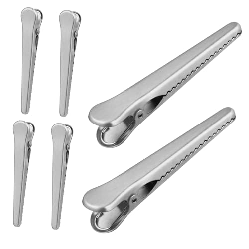 HEALEEP 6 Stück Edelstahl Verschlussclips Lebensmittel Tütenverschluss Klammern für Snacks Milchpulver Kaffee Luftdichte Küchenclips Wiederverwendbar Umweltfreundlich und Langlebig von HEALEEP