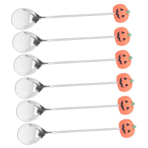 HEALEEP 6 Stück Kürbislöffel Halloween Servierlöffel Kürbisförmiges Geschirr Wiederverwendbares Halloween Besteck In Form Von Küchenkochlöffeln Dekor Löffel von HEALEEP