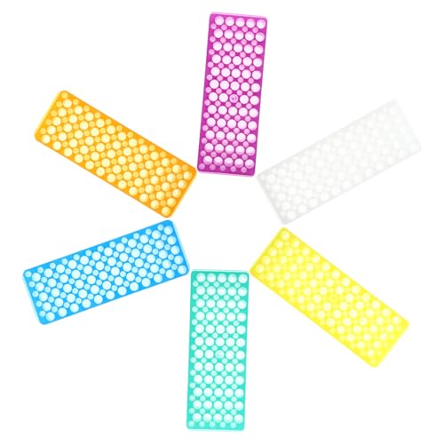 HEALEEP 6 Stück Reagenzglasgestell Testrohrhalter Inhaber für Schuss Wohnung Blau Pipette Tischrohrhalterregal Fläschchengestell Testrohrständer Fläschchenhalter Probenröhrchenständer Abs von HEALEEP