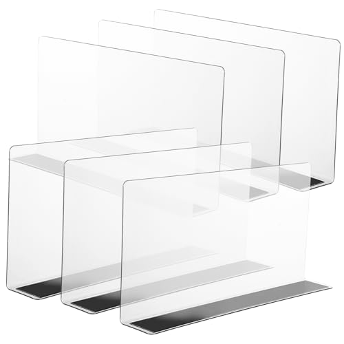 HEALEEP 6 Stück Regalteiler Transparent Förmige PVC Trennwände für Geschäfte Magnetische Regaltrenner für Supermärkte Regalorganisation und Produktklassifizierung von HEALEEP