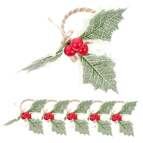 HEALEEP 6 Stück Teiliges Set Künstliche Serviettenringe mit Beeren für Tischdekoration für Hochzeiten Partys Feiern und Tägliches von HEALEEP