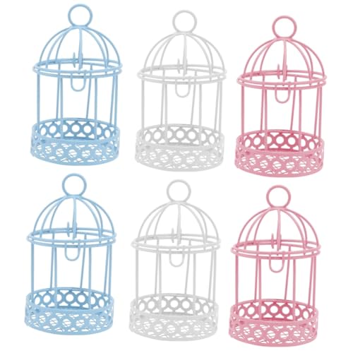HEALEEP 6 Stück Vogelkäfig Dekoration Käfige Schreibtisch Aufbewahrungsdekor Kleiner Vogelkäfig In Wellensittichform Kleiner Dekorativer Kunstvolle Mini Ornamente von HEALEEP