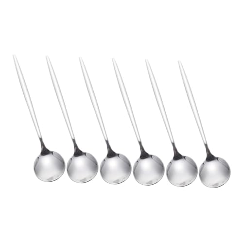 HEALEEP 6 Teiliges Set Esslöffel Kochsuppe Servierlöffel Essgeschirr Schlitzlöffel Metalllöffel Stahllöffel Küchenlöffel Esslöffel Zum Löffel Großpackung Silber Edelstahl von HEALEEP