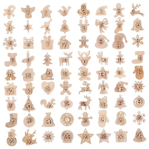 HEALEEP 72 Stück Digitaler Weihnachtsbaumanhänger Adventskalender Weihnachten Stichworte Nummernschilder Zahl Ornamente Holz Zahlen Countdown-kalenderzahlen Paulownia HEALEEP 72 Stück Digitaler Weihnachtsbaumanhänger Adventskalender Weihnachten Stichworte Nummernschilder Zahl Ornamente Holz Zahlen Countdown-kalenderzahlen Paulownia von HEALEEP
