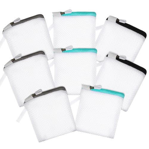 HEALEEP 8 Stück Teiliges Wäschenetz mit Reißverschluss Wiederverwendbare Waschbeutel für Waschmaschine für Reisen Babykleidung und Mode Mini Wäschebeutel aus Strapazierfähigem von HEALEEP