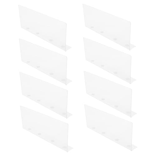 HEALEEP 8 Stück Transparente Regaltrenner Verstellbare Ablage Organizer für Schrank Bücherregal Küche und Büro für Handtaschen Schuhe Decken und HEALEEP 8 Stück Transparente Regaltrenner Verstellbare Ablage Organizer für Schrank Bücherregal Küche und Büro für Handtaschen Schuhe Decken und von HEALEEP