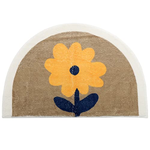 HEALEEP Badezimmerbodenmatte rutschfest Halbkreisförmige Dekorative Badematte aus Dickem Weichem Material für Badezimmer Eingangsbereich und von HEALEEP