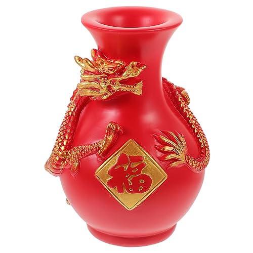 HEALEEP Blumenvase Drachen Tischvase Vasendekor Heimdekor Kunstharz Blumenarrangement Tafelaufsatz Wohnzimmer Schlafzimmer Eingang Flur Couchtisch Restaurant Geschäft Bücherregal von HEALEEP