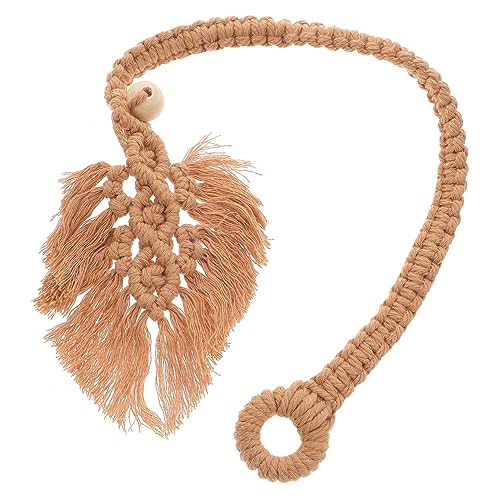 HEALEEP Bohemia Vorhang Raffhalter aus Blattmotiv Dekorative Gardinenhalter mit Ring und Perle für Wohnraumdekoration Braun von HEALEEP