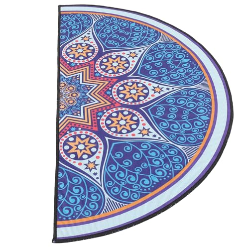 HEALEEP Boho Halbkreisförmige Fußmatte rutschfest Indoor Türmatte Polyester Badezimmer Wohnzimmer Küchenmatte im Bohemian Stil von HEALEEP