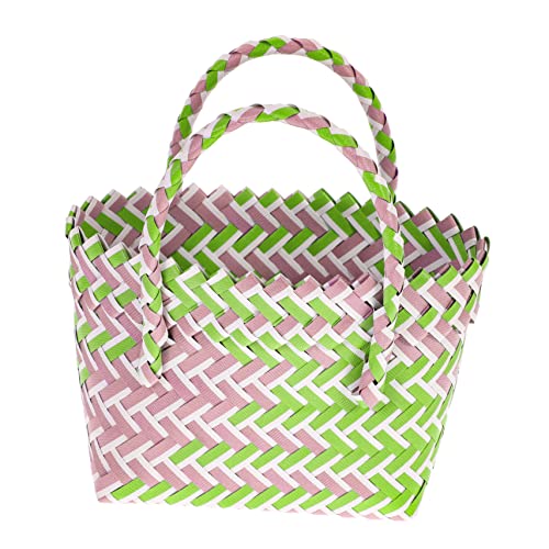 HEALEEP Bunter Woven Basket Multifunktionale Strandtasche Wiederverwendbarer Einkaufsbeutel Stilvolle Aufbewahrung für Obst Gemüse und für Wohnaccessoire HEALEEP Bunter Woven Basket Multifunktionale Strandtasche Wiederverwendbarer Einkaufsbeutel Stilvolle Aufbewahrung für Obst Gemüse und für Wohnaccessoire von HEALEEP