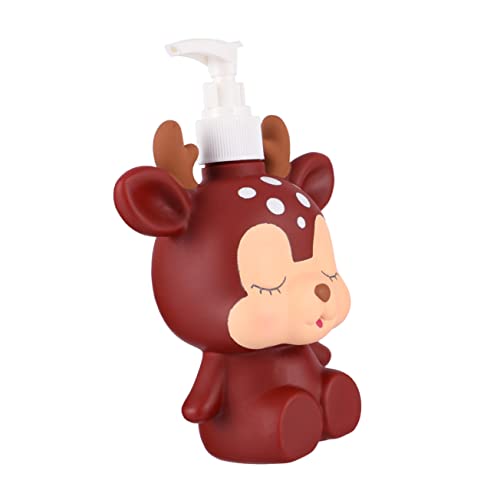 HEALEEP Cartoon Shampoo und Lotion Spender Süße Braune REH Design Flasche für Langlebigem Material Einfach Nachzufüllen Reinigen von HEALEEP