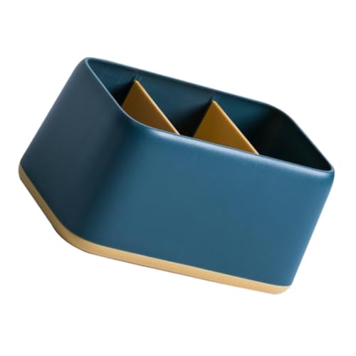HEALEEP Desktop Aufbewahrungsbox Fächer Multifunktionaler Organizer für Fernbedienungen und Kleinteile Dunkelblau Kompakt für Schreibtisch und Wohnzimmer Praktische Sortierbox für Zuhause von HEALEEP