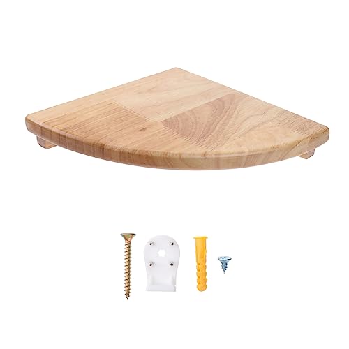 HEALEEP Eckregal aus Eichenholz Wandmontiertes Regal im Fächerdesign für Schlafzimmer Wohnzimmer Badezimmer und Büro Elegant und Sicher der Anwendung von HEALEEP