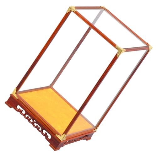 HEALEEP Glas Vitrine für Buddha Figur mit Holzrahmen Staubdichte Sammlerbox Multifunktionale Displaybox für Wohnraum und Schreibtisch Dekoration HEALEEP Glas Vitrine für Buddha Figur mit Holzrahmen Staubdichte Sammlerbox Multifunktionale Displaybox für Wohnraum und Schreibtisch Dekoration von HEALEEP