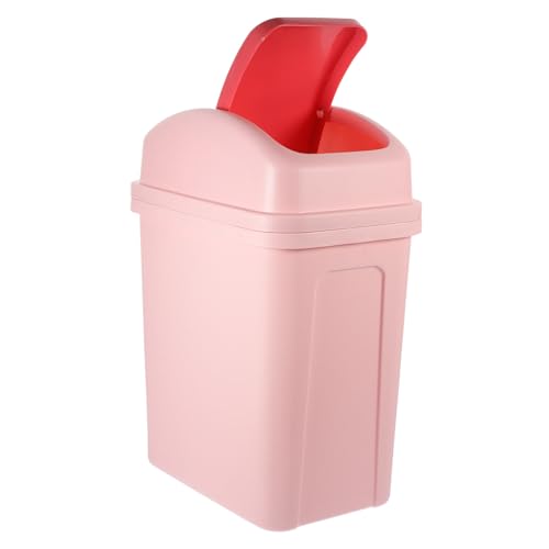 HEALEEP Großer Abfalleimer mit Schwingdeckel aus Dickem Kunststoff Platzsparend für Wohnzimmer Küche Hoher Fassungsvermögen Mülleimer für Enge Räume Robuster Haushalts Waste Bin mit von HEALEEP