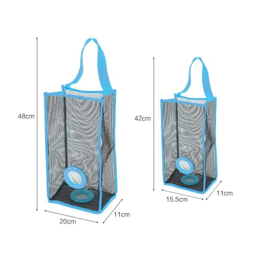 HEALEEP Hängende Faltbare Mesh Aufbewahrungstasche für Müllbeutel Küchenspender für Recycling S Blau zur Wandmontage Platzsparend und Atmungsaktiv Vielseitig von HEALEEP