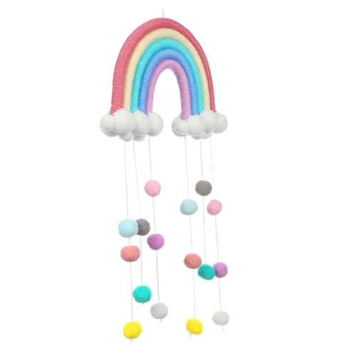 HEALEEP Hängende Regenbogenwolken-Dekoration Für Babyzimmer Handgefertigter Wandpendant Mit Niedlichen Regentröpfchen Für Kinderzimmer-Dekoration Spielzeug Für Bett von HEALEEP