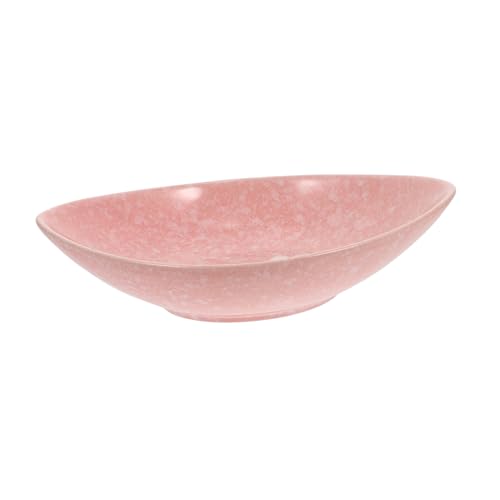 HEALEEP Handbemalte Keramik Saucierschale Eleganter Servierteller aus Hochwertiger Keramik Vielseitig Einsetzbar für Salat Snacks und Saucen Spülmaschinenfest Stilvolles Design in Rosa von HEALEEP