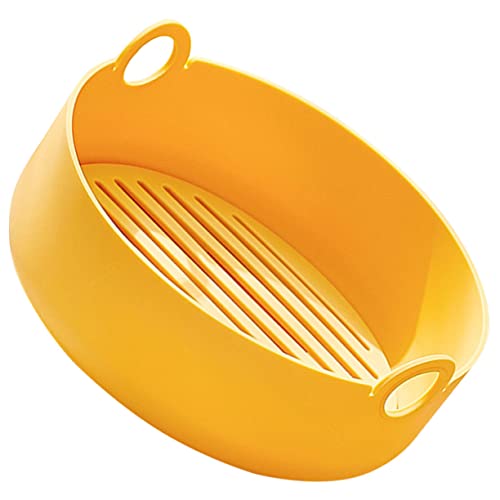 HEALEEP Heißluftfritteuse Silikonliner Wiederverwendbarer Silikon Topf Hitzebeständig für Gemüse und Desserts Passend für Heißluftfritteusen und Mikrowellen Gelb Rund HEALEEP Heißluftfritteuse Silikonliner Wiederverwendbarer Silikon Topf Hitzebeständig für Gemüse und Desserts Passend für Heißluftfritteusen und Mikrowellen Gelb Rund von HEALEEP