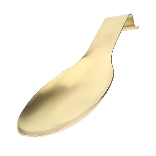 HEALEEP Hitzebeständiger Löffelhalter aus Eleganter Schöpflöffel Rest Pad Stabiler Löffelauflage für Küche Grill und Restaurant Leicht zu Reinigen Goldene Farbe von HEALEEP