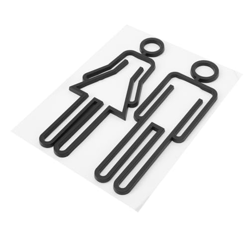 HEALEEP Hochwertiges Wc Türschild aus Metalloptik Schwarz Dekorative Toiletten Türschilder für Damen und Herren Langlebige Lavatory Sign Selbstklebend für Bad Büro Restaurant von HEALEEP