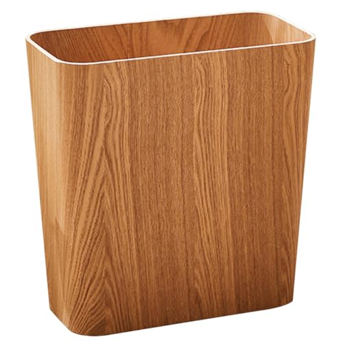 HEALEEP Holz Müllbehälter für Zuhause Robuster Abfalleimer mit Stabiler Struktur für Wohnzimmer Küche und Badezimmer und Modern zur Praktischen Abfallentsorgung von HEALEEP