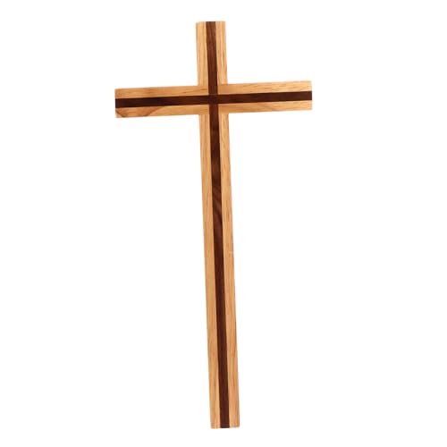 HEALEEP Holzkreuz Ornament aus Massivem Holz Handgefertigtes Christliches Wanddekor Vielseitiges Hölzernes Kreuz für Religiöse Inspiration und Dekoration im Zuhause von HEALEEP