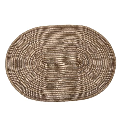HEALEEP Japanische Woven Tischmatte Hitzebeständige und rutschfeste Platzmatte Design aus Strapazierfähigem Material für Esstisch Küche und Outdoor Kaffeebraun von HEALEEP