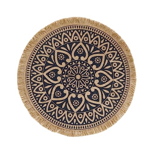 HEALEEP Jute Tischset mit Fransen Dekoratives Platzset für Esstisch Hitzebeständig rutschfest Geeignet für Küche Party Hochzeit Boho Stil von HEALEEP