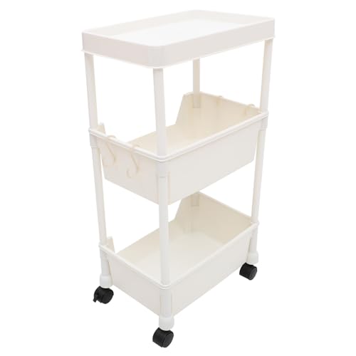 HEALEEP Mobiler Bücherregal Mit Praktischer Aufbewahrungswagen Für Bücher Und Alltagsgegenstände Für Wohnzimmer Schlafzimmer Und Büro Modernes Design Stabil Und Platzsparend von HEALEEP