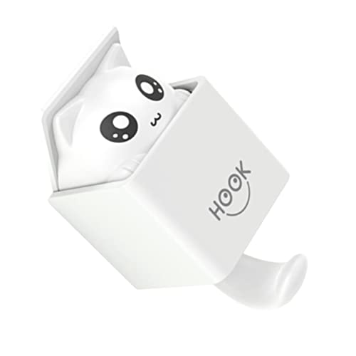 HEALEEP Kreativer Selbstklebender Katzen wandhaken mit Sensor design Starker Haftung Weiß für Schlüssel Handtücher Mäntel Praktische Wanddekoration für Zuhause von HEALEEP