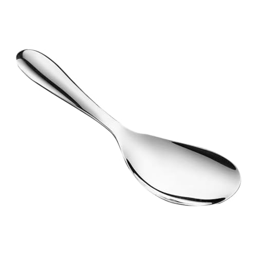 HEALEEP Küchenreislöffel mit Schöpflöffel Löffel servieren großer Reisspatel Scoop Kochen Reisschaufeln Servierutensilien Edelstahllöffel Küchenlöffel 401 Edelstahl Silver von HEALEEP