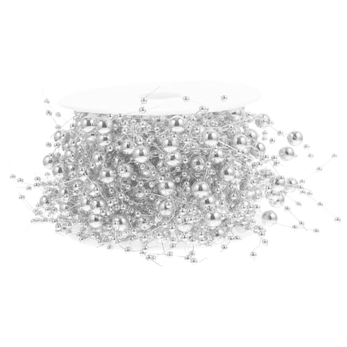 HEALEEP Künstliche Perlenschnur Silber Stabile Perlenkette für Vase Füller Schwimmende Kerzen Deko DIY Perlenstrang für Hochzeit Tisch Fensterdekoration HEALEEP Künstliche Perlenschnur Silber Stabile Perlenkette für Vase Füller Schwimmende Kerzen Deko DIY Perlenstrang für Hochzeit Tisch Fensterdekoration von HEALEEP